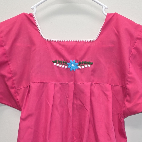 Embroidered Puebla Dress Pink Floral - Picture 4 of 5